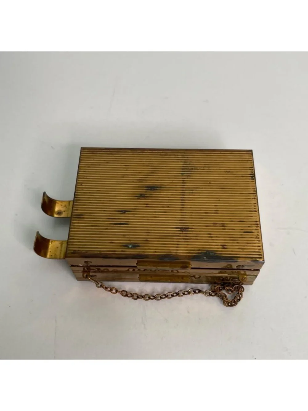 Vintage 1940s Zell Fifth Ave Compact Carryall Purse Mirror Coins Lipstick Puff